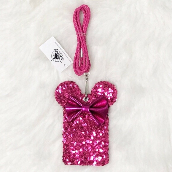 Loungefly Accessories - Disney Loungefly Imagination Pink ID Card Lanyard